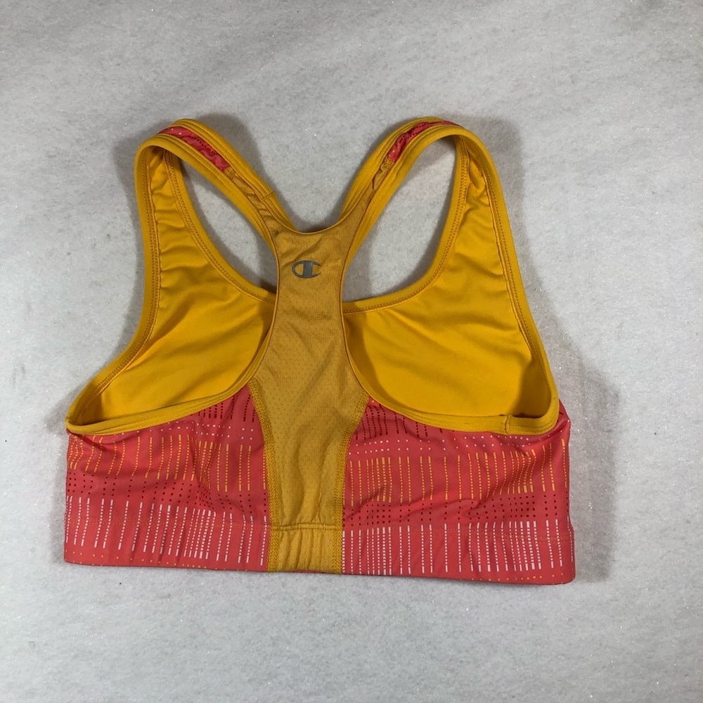Champion Sports Bra Top Double Duty Style Razorback Bra Brawlettes Orange Medium - Picture 4 of 5